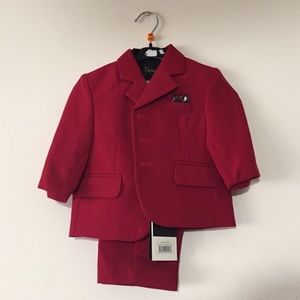 Red 5 Piece Set Kids Suit with Tie